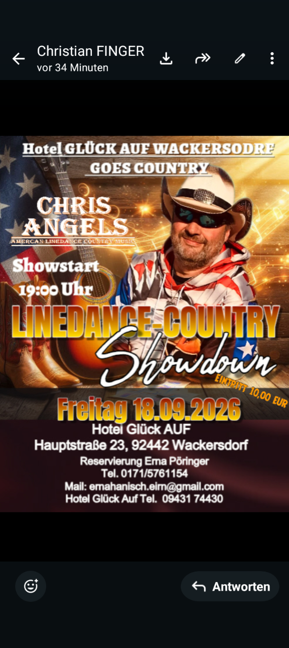 LINEDANCE COUNTRY showdown im Gasthof Glück Auf Wackersdorf