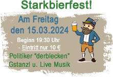 Starkbierfest am 15.03.2024 um 19:30 Uhr im Gasthof Hotel Glückauf in Wackersdorf